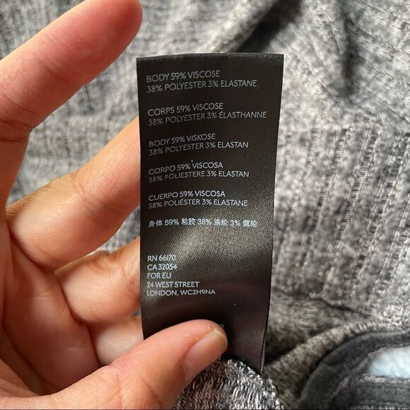 ANTHROPOLOGIE MAEVE OVERSIZED TURTLE NECK RIBBED KNIT‎ SWEATER TOP GRAY SZ XS - Picture 8 of 8